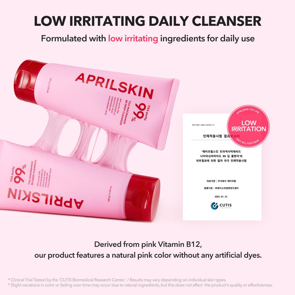 Clean skin with refined texture after using APRILSKIN cleanser