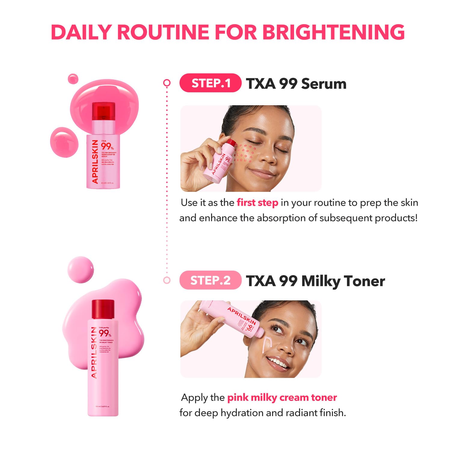 APRILSKIN glass-skin glow with a smooth, luminous finish