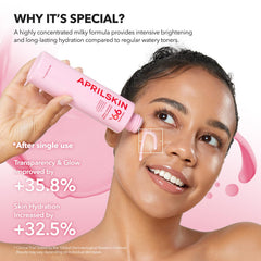 APrilskin pink milky texture applied to skin for a smooth, non-sticky feel