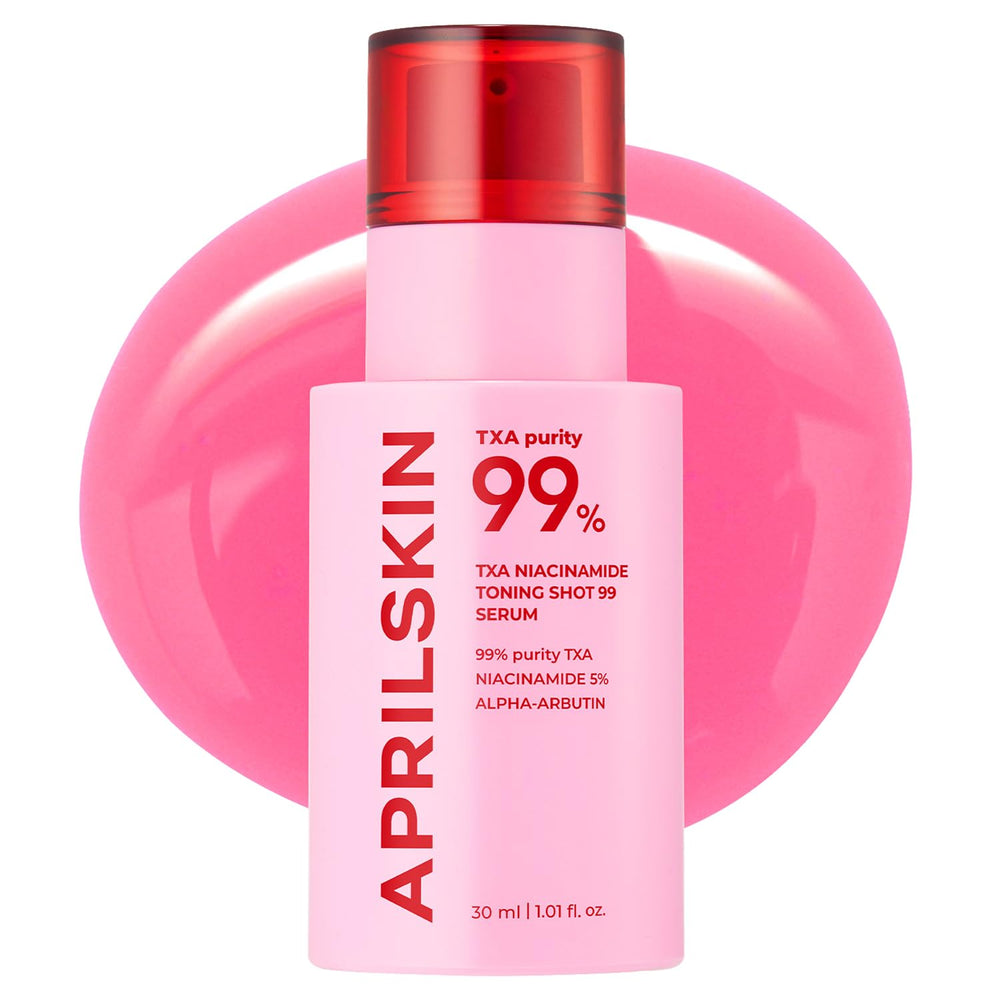 APRILSKIN TXA Niacinamide Serum bottle close-up highlights brightening formula