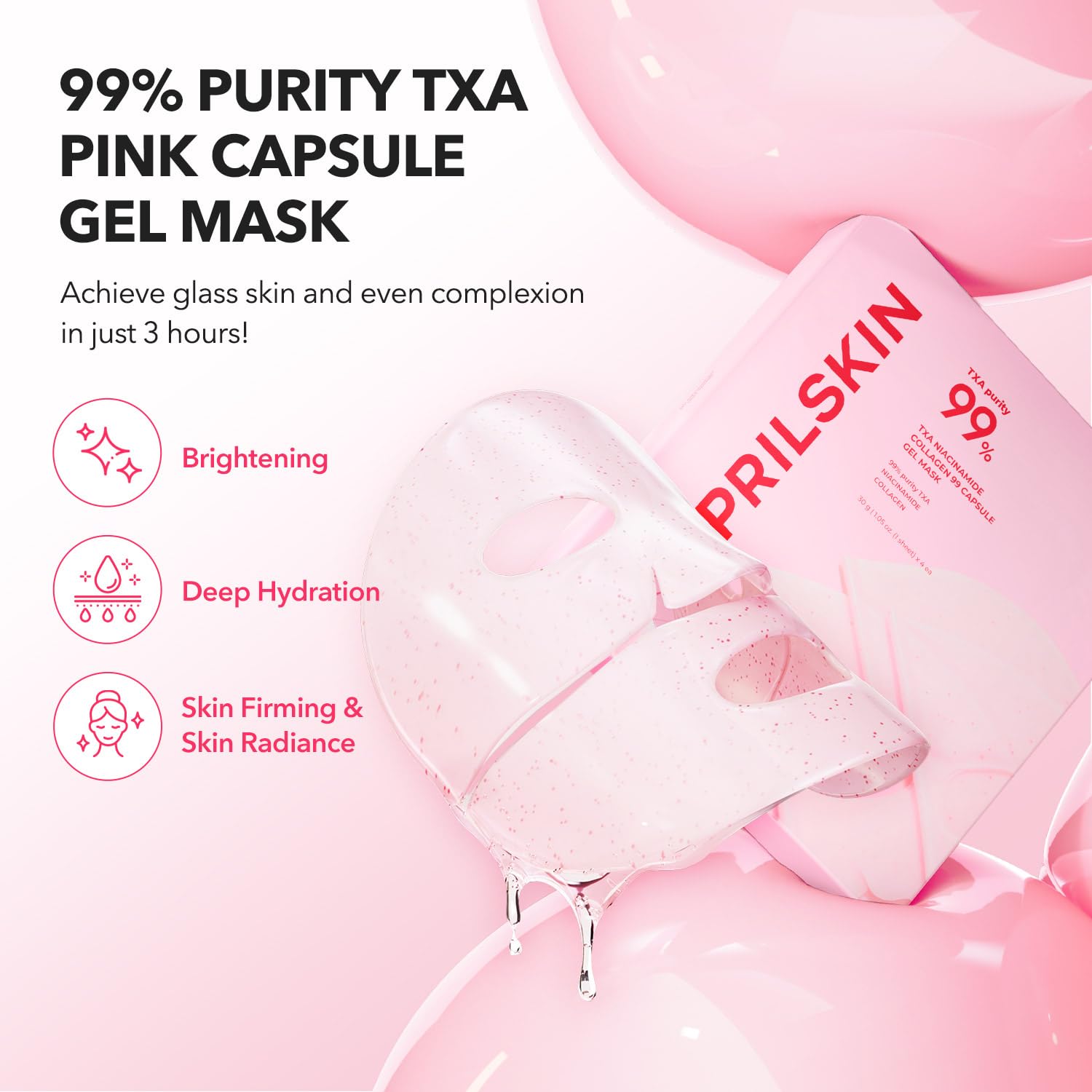 APRILSKIN TXA Pink Capsule Gel Mask color-change gel signals absorption progress