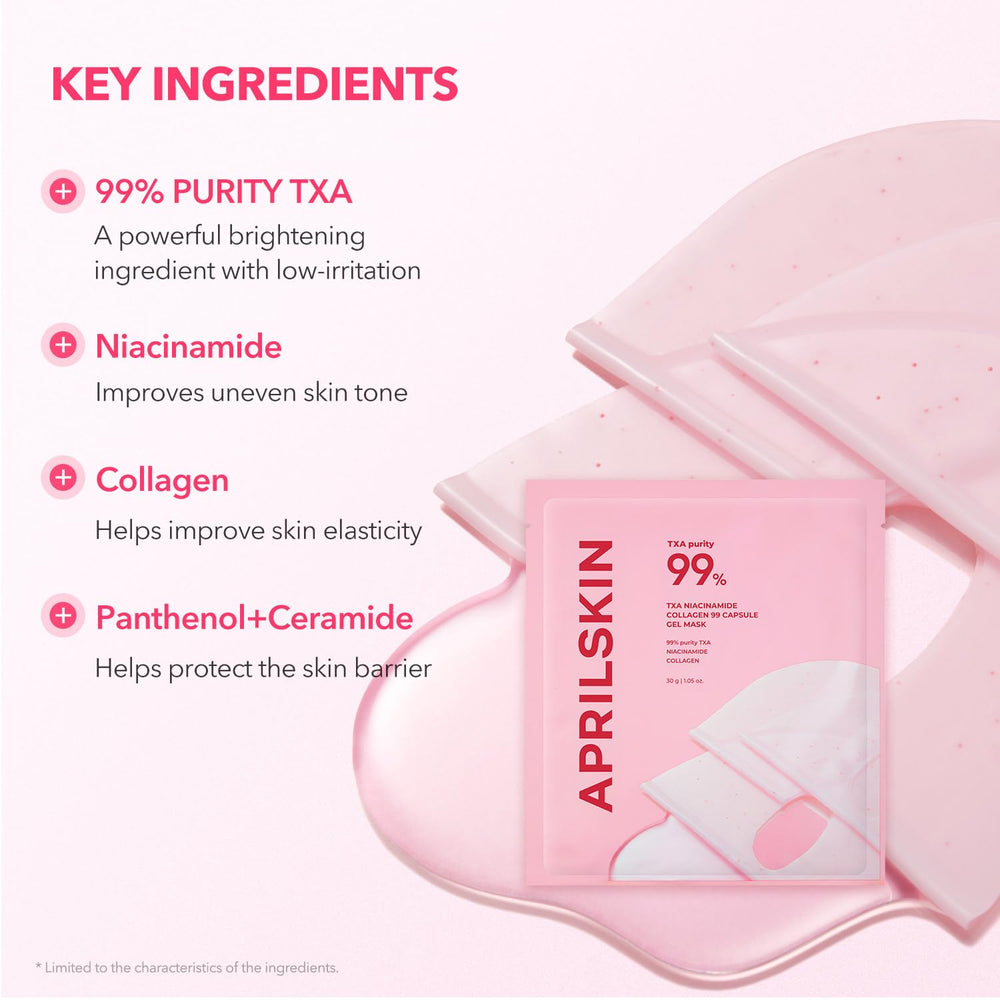 APRILSKIN TXA Pink Capsule Gel Mask capsules containing TXA with no stickiness