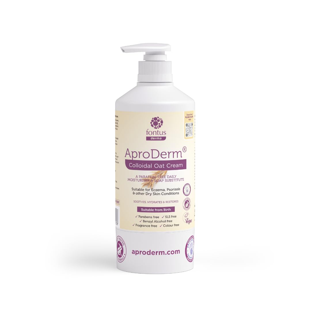 AproDerm Colloidal Oat Cream bottle pump for easy daily moisturising.