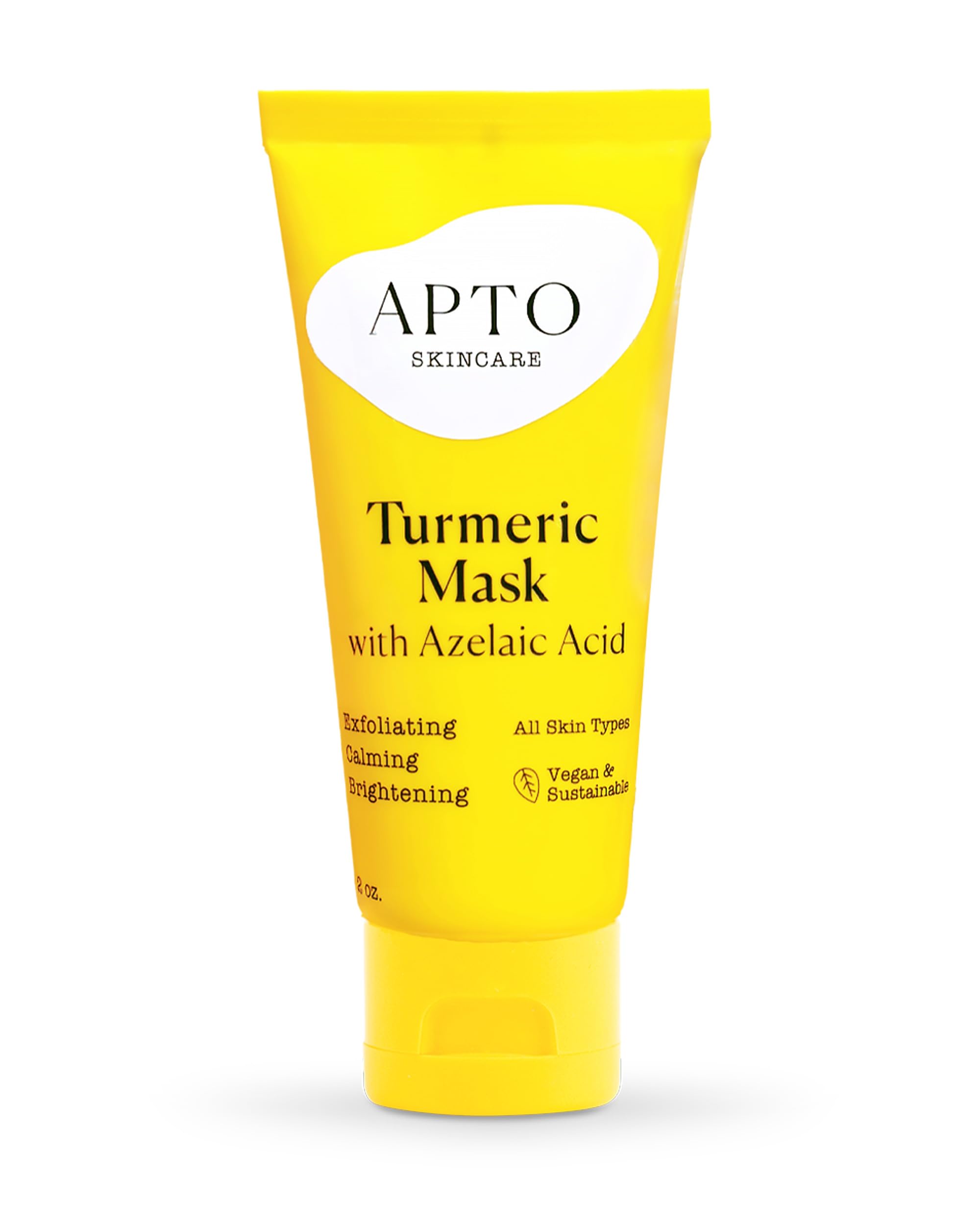 APTO Turmeric Mask jar close-up reveals creamy texture ideal for brightening routines.