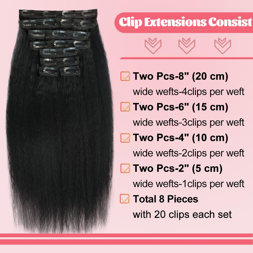 Close-up of Aqifai durable metal clips sewn into the extensions.