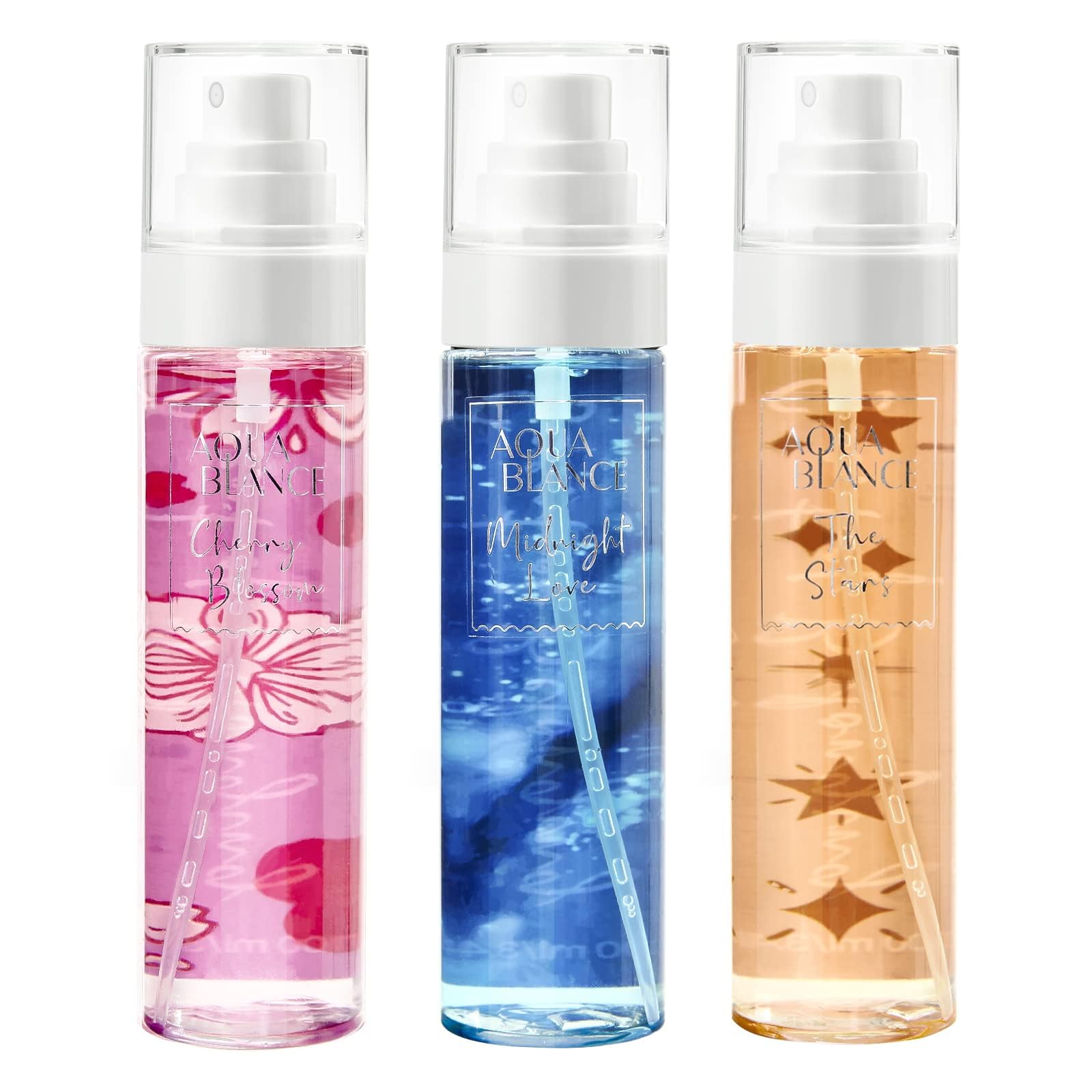 AQUA BLANCE Cherry Blossoms bottle delivers fresh daily fragrance.