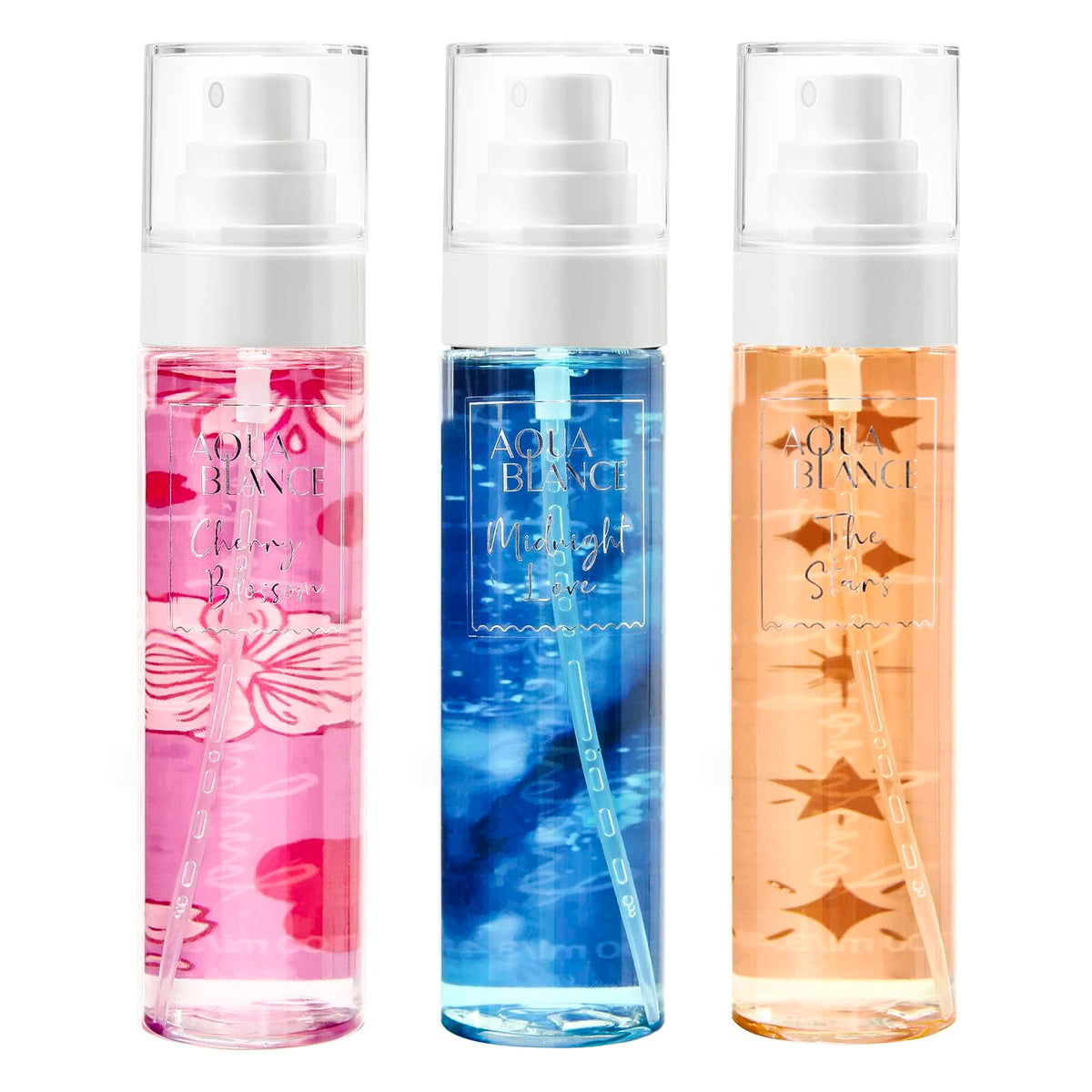 AQUA BLANCE Cherry Blossoms bottle delivers fresh daily fragrance.