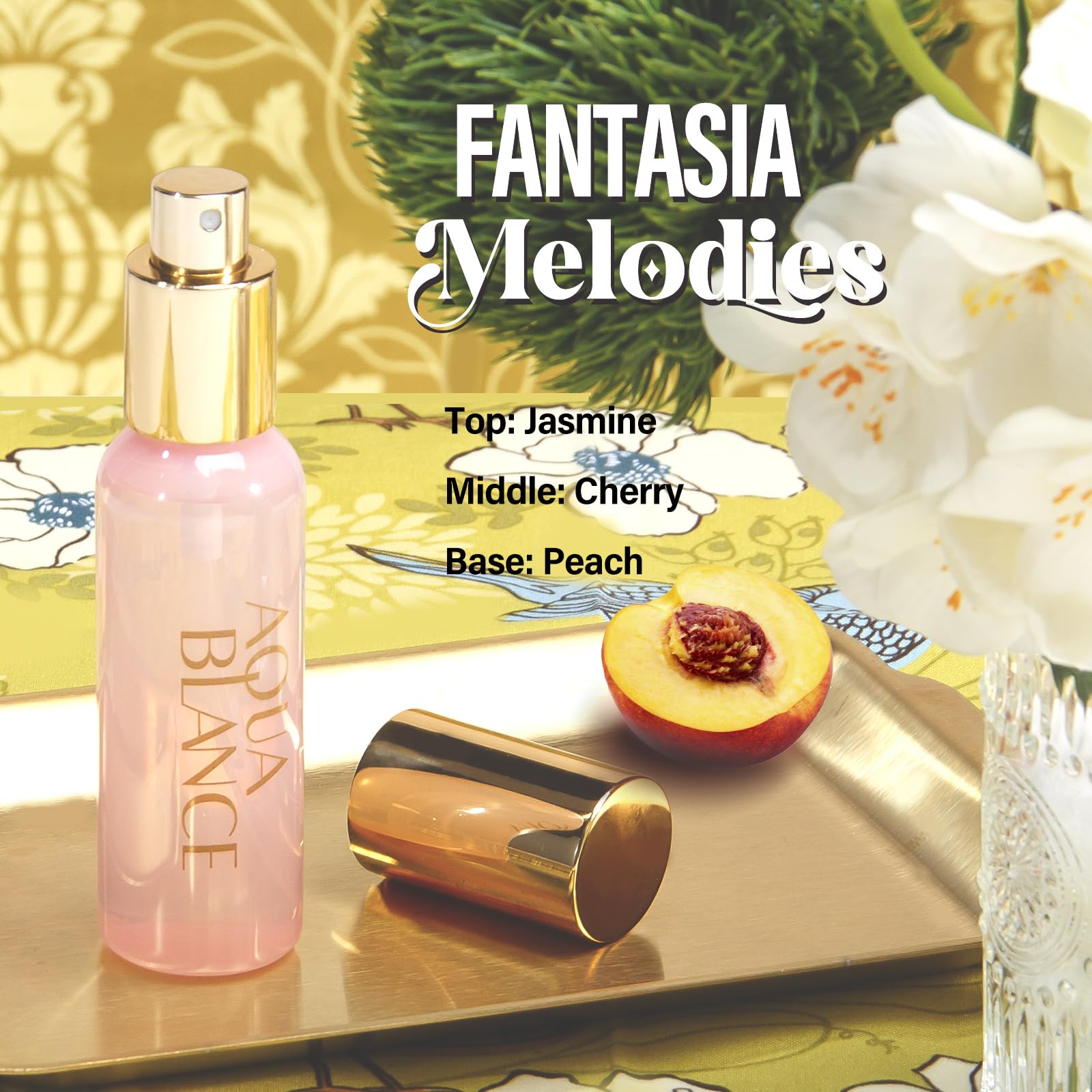 AQUA BLANCE Fantasia Melodies bottle with jasmine and cherry for evening allure