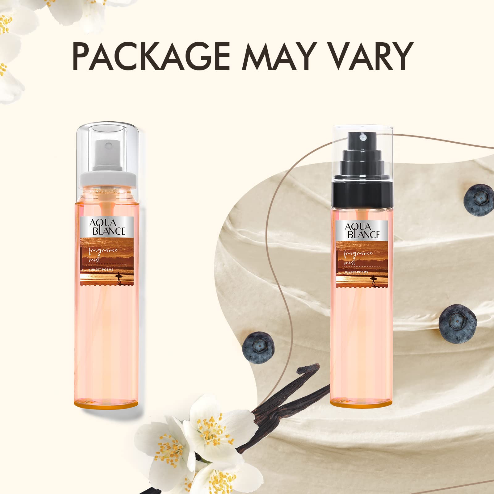 Aqua Blance peach and jasmine blend evokes light, uplifting aroma.