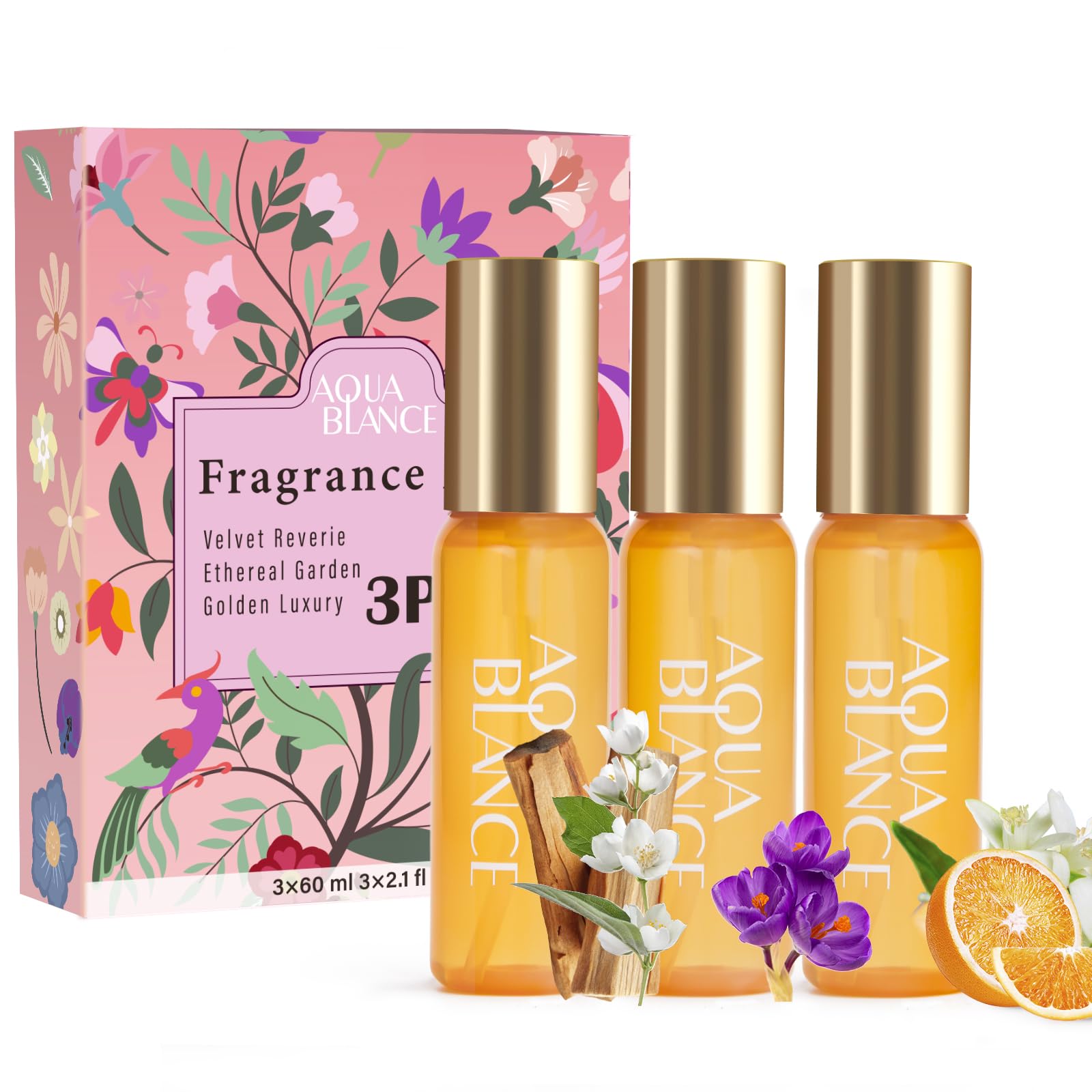 AQUA BLANCE Velvet Reverie bottle, ideal travel fragrance.