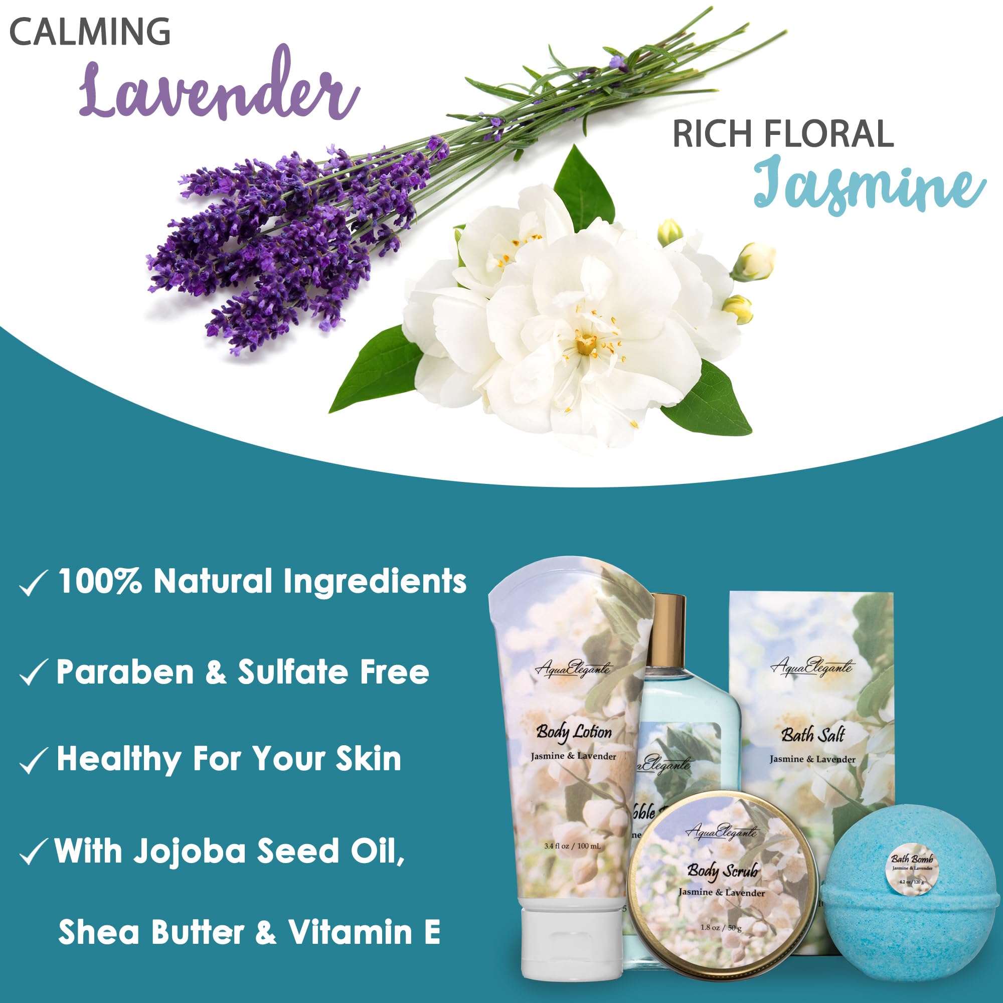 Aqua Elegante bath salts container ready for a soothing soak.