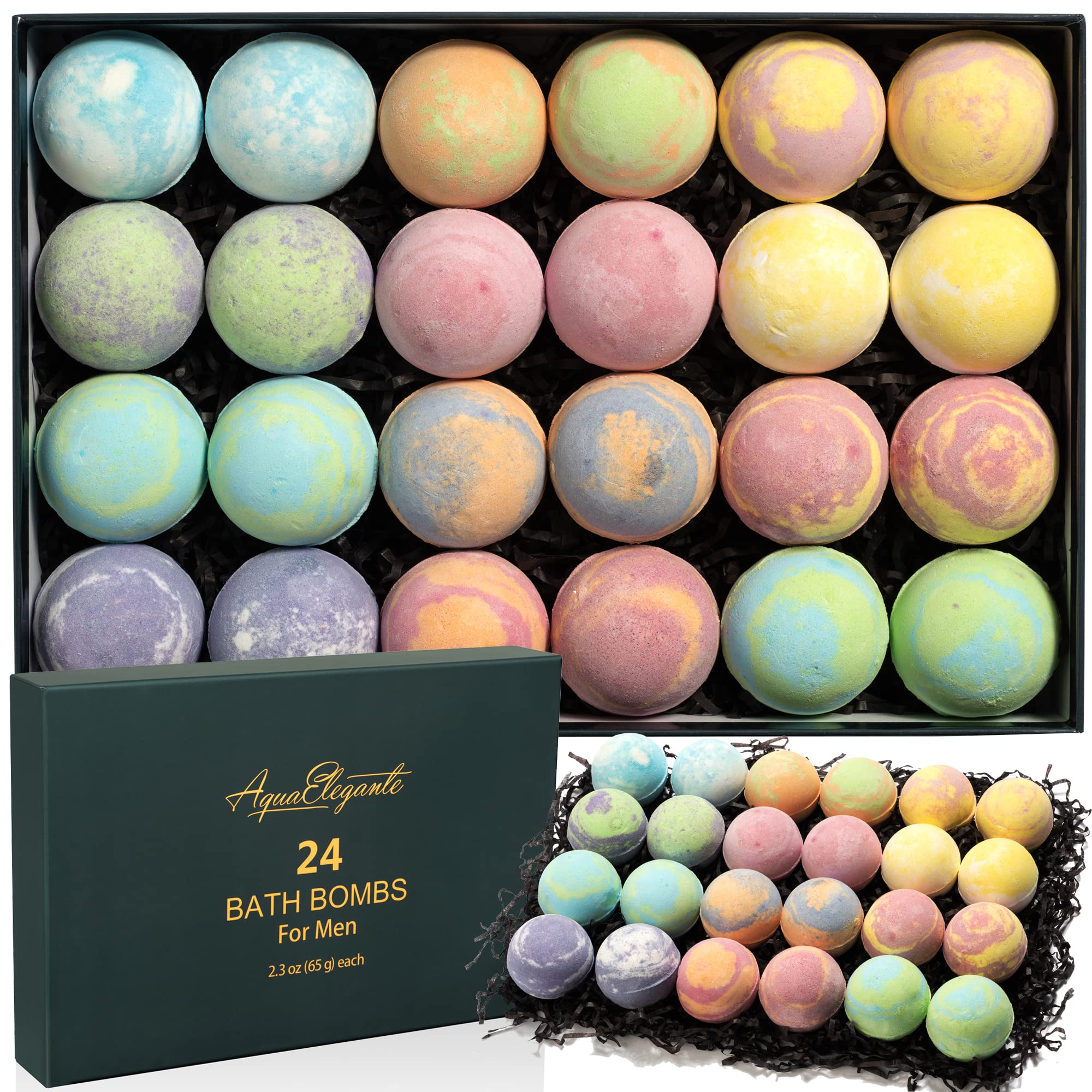Gift-ready Aqua Elegante 24-bath-bombs set, ideal for gifting