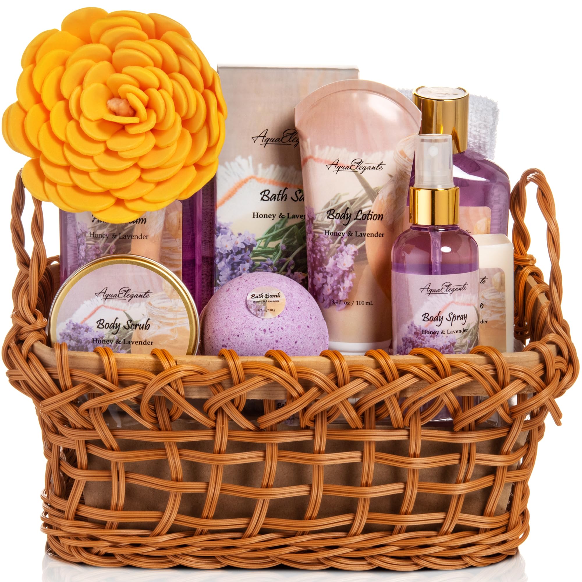 Aqua Elegante Honey Lavender Body Wash for soothing, moisturizing spa routines.