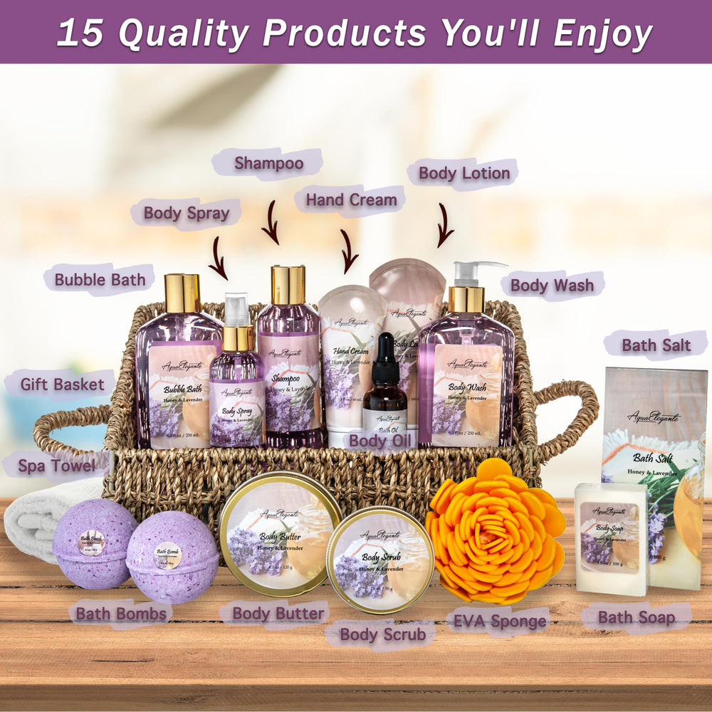 Aqua Elegante Honey Lavender Bubble Bath delivers a calming soak