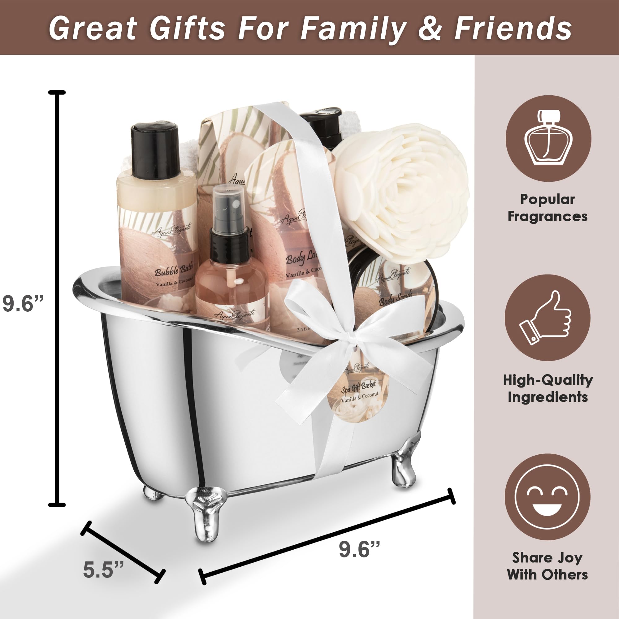 Aqua Elegante shower puff and towel kit signals complete at-home spa routine.