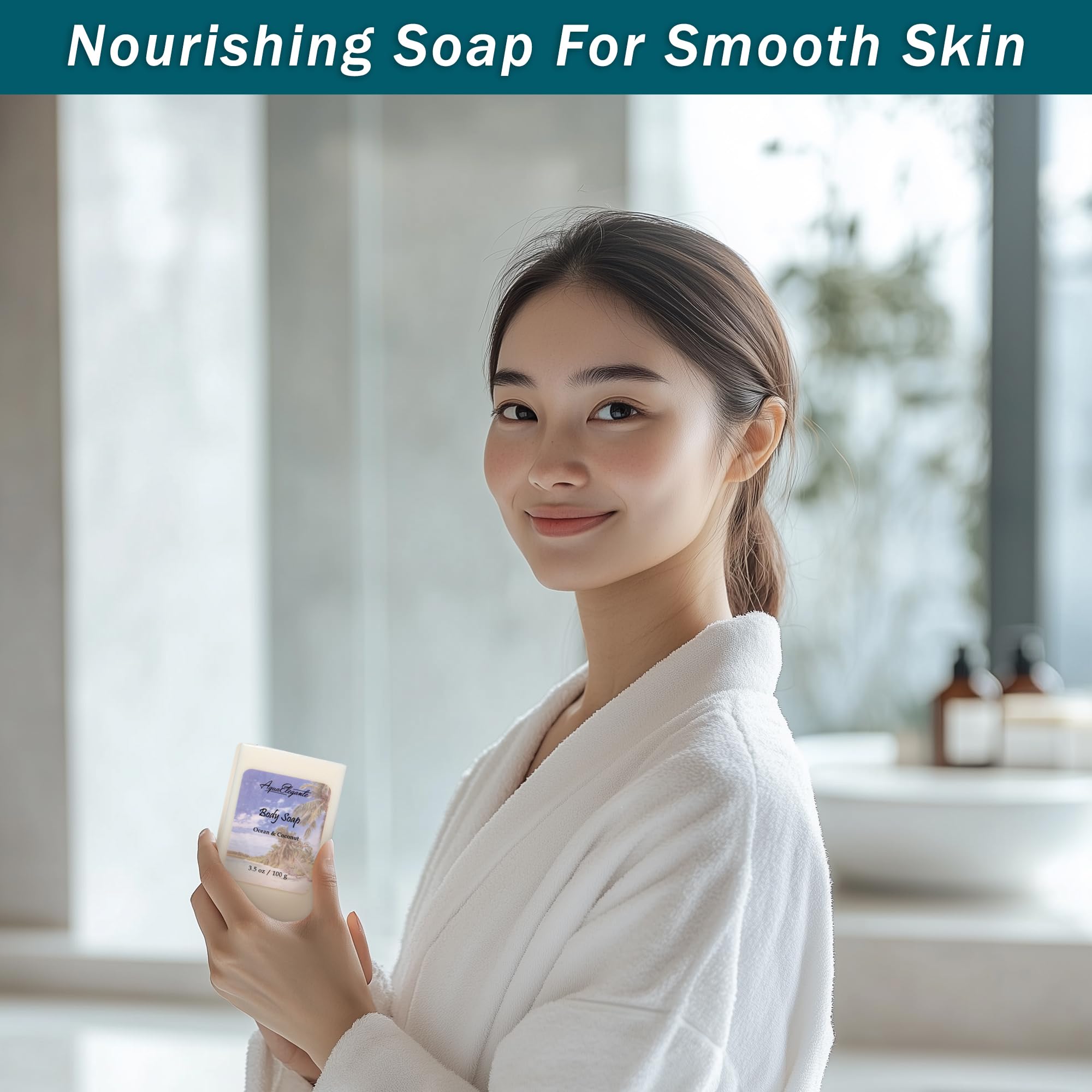 Aqua Elegante soap and towel pair for a complete spa routine