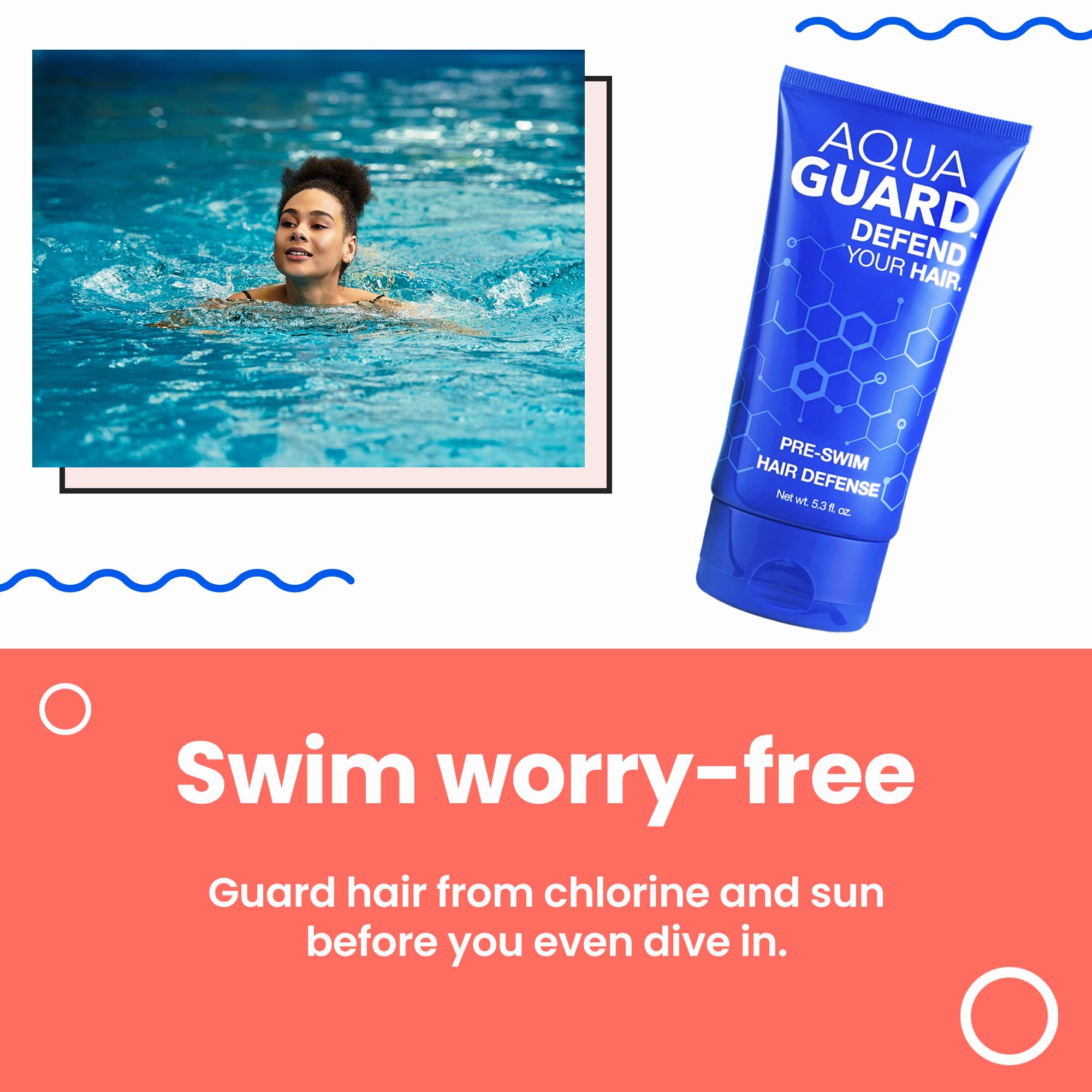 Aqua Guard post-swim conditioner nourishes hair for smooth, manageable strands