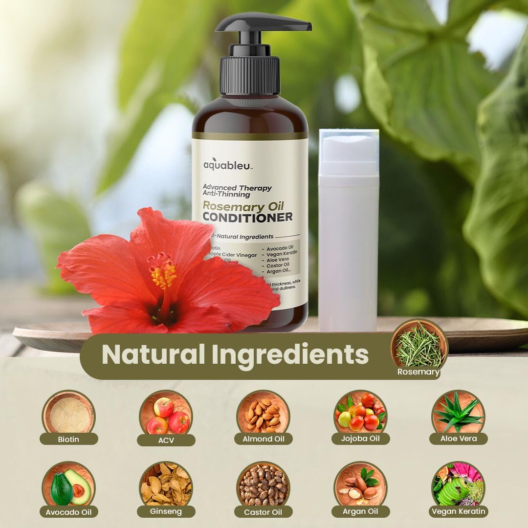 Aquableu Advanced Therapy Conditioner packaging, highlighting premium care in a 16oz bottle.