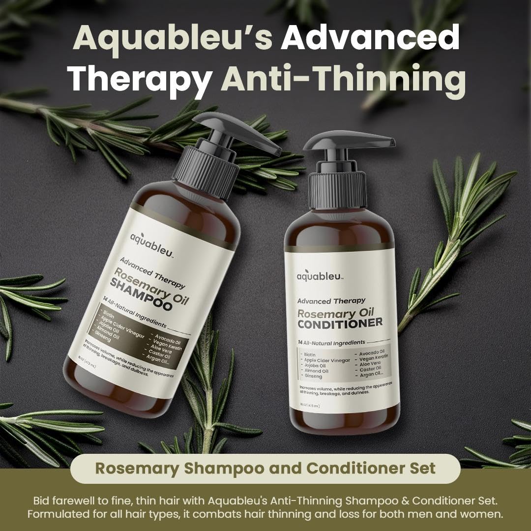 Aquableu 14 natural ingredients graphic spotlights nourishing scalp support.