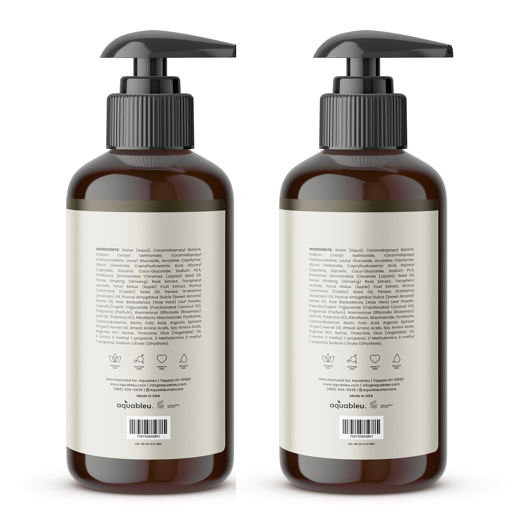 Aquableu Rosemary Conditioner bottle highlights conditioning strength for smoother, thicker strands.