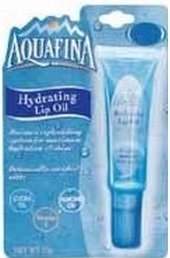 Aquafina Lip Oil shown during glossy application for hydrated, smooth lips.