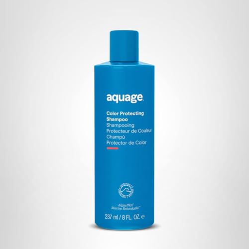 Aquage Color Protecting Shampoo packaging closeup showing compact 8 oz bottle.