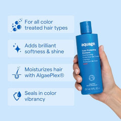 Aquage Color Protecting Shampoo pump-dispense for easy, controlled application and color protection.