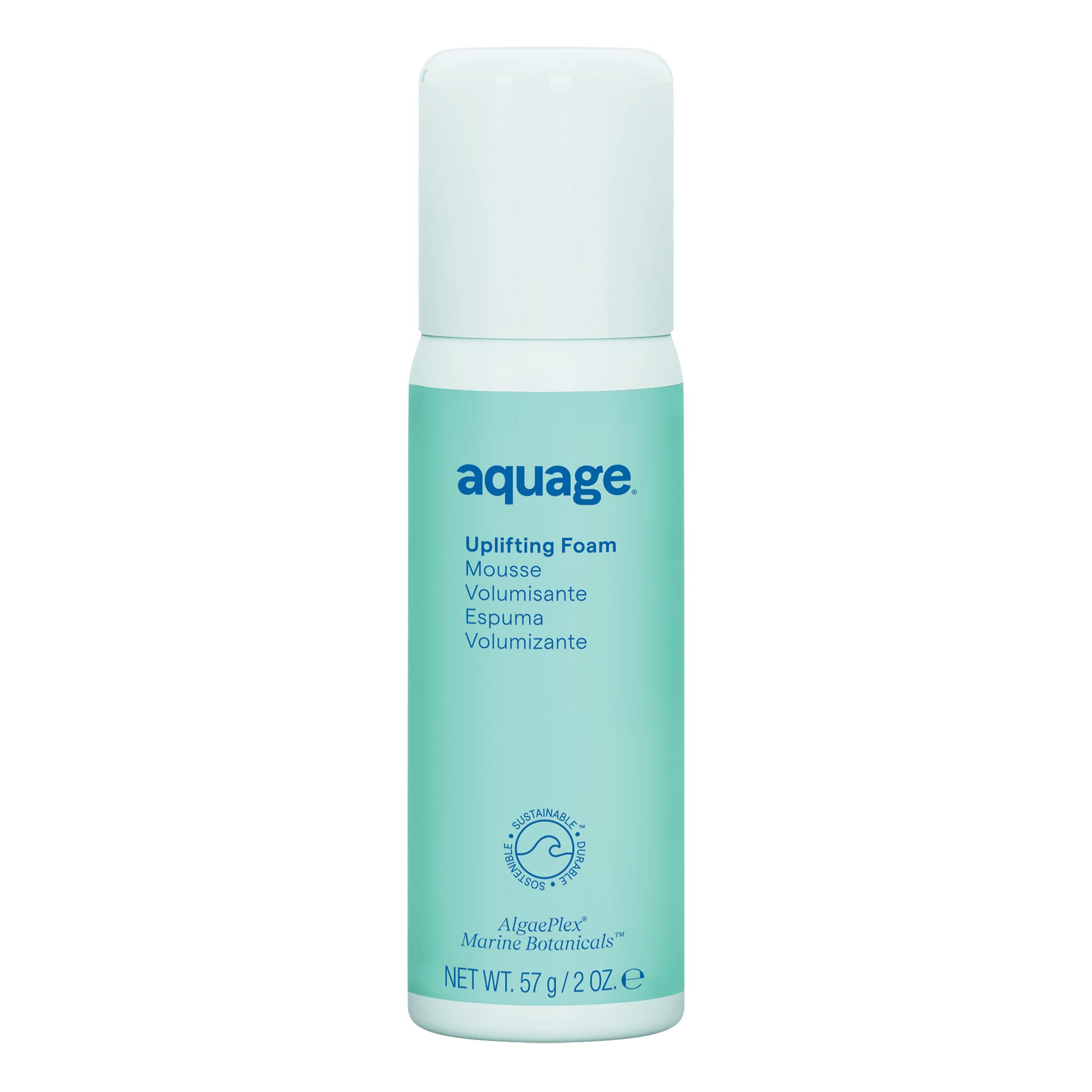 Aquage Uplifting Foam bottle cap shows easy, on-the-go styling.
