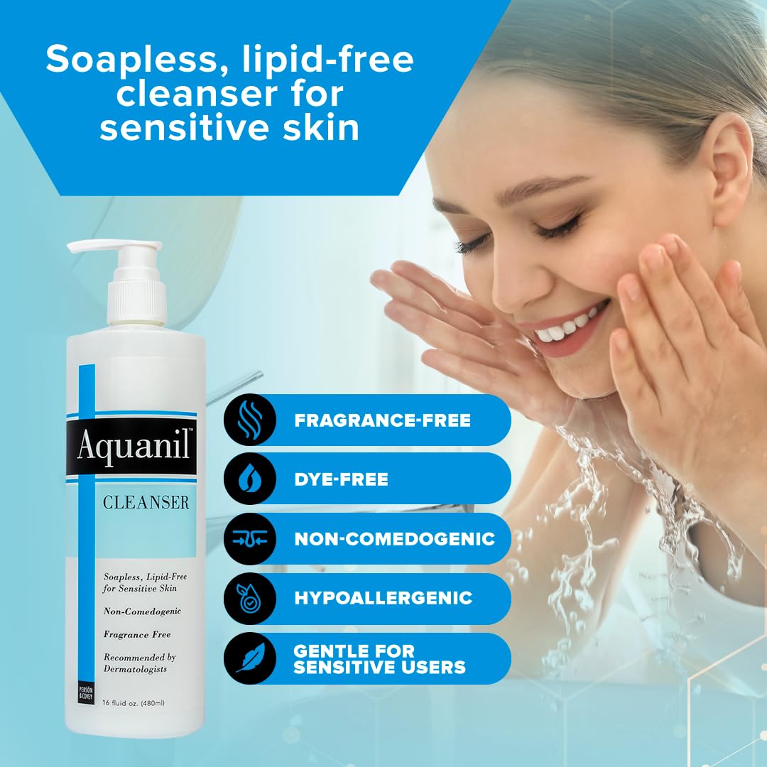 Aquanil seven-ingredient label highlights minimal fragrance-free formula.