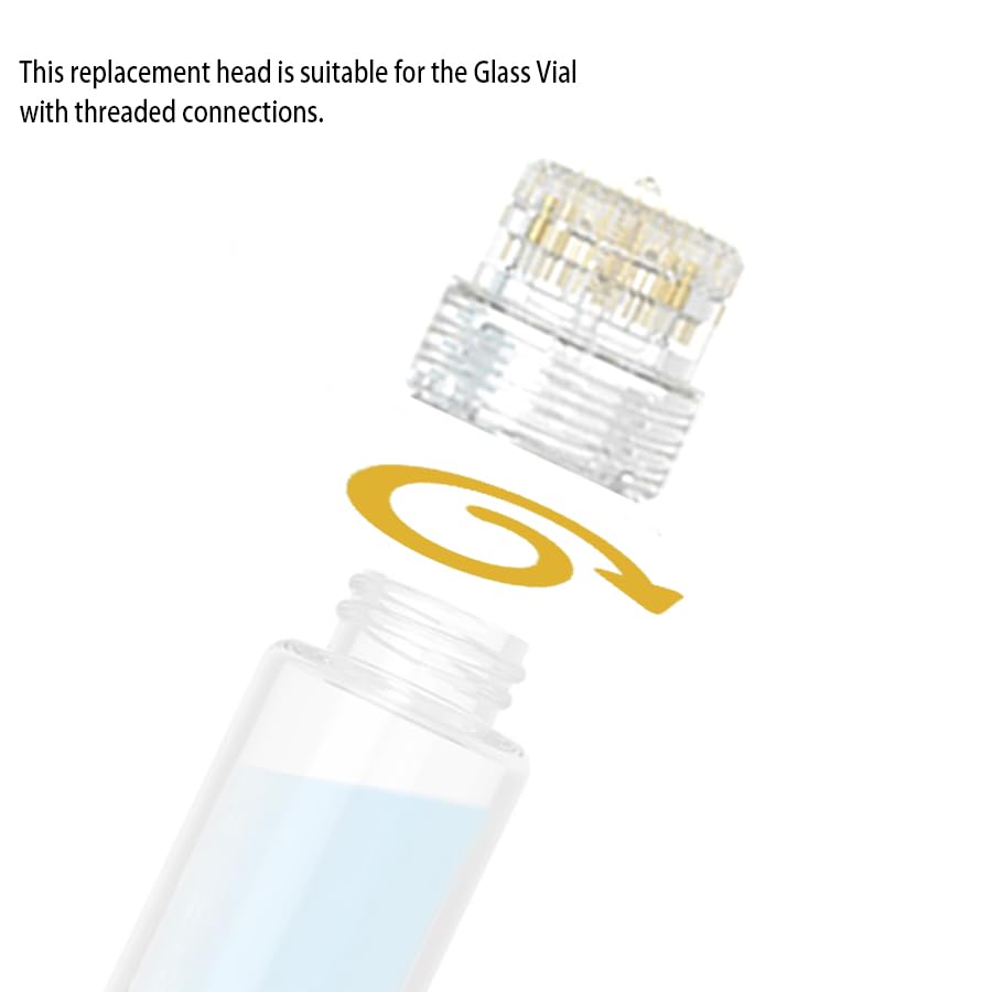AQUAPEN derma stamp head features an easy-screw-on design for fast maintenance and setup.
