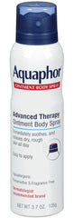 Aquaphor Ointment Body Spray being applied to the arm for quick moisturization.