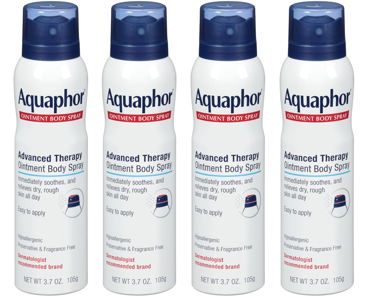 Aquaphor Ointment Body Spray main image showing intense hydration for dry skin.