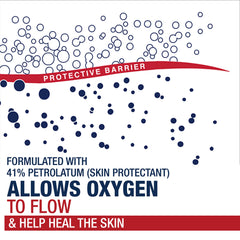 Aquaphor skin protectant forms a barrier on rough skin.