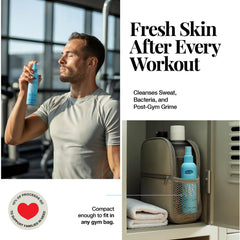 Aquia hypochlorous spray on acne-prone skin for daily cleansing.