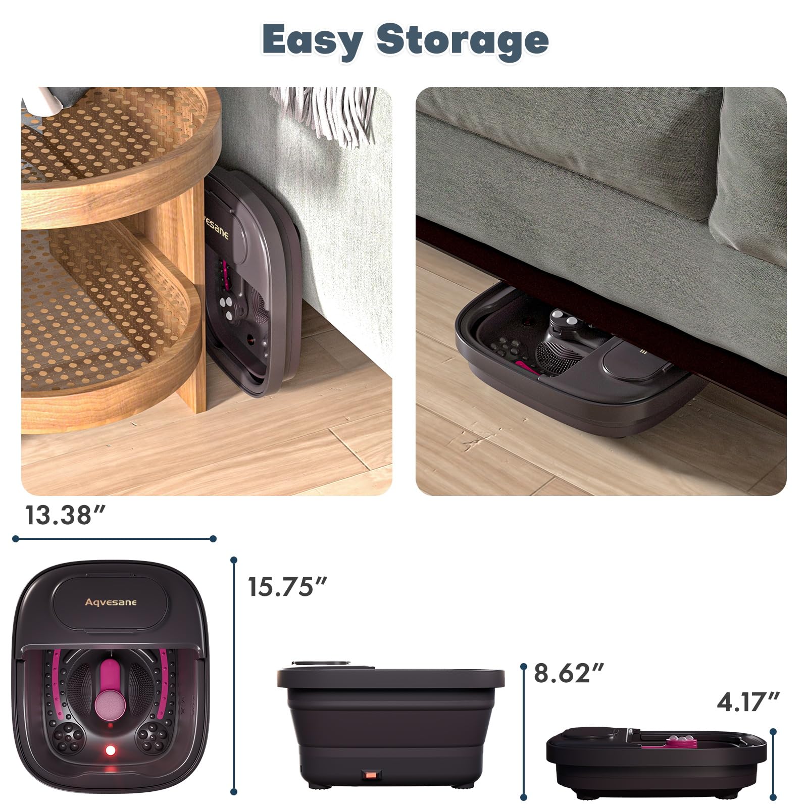 Aqvesane foot spa large handle for easy transport and steady use