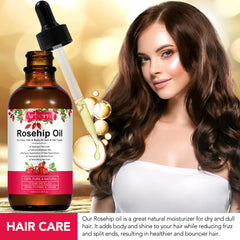 ar-bcrn rosehip oil hair nails supports shine and healthier nails.