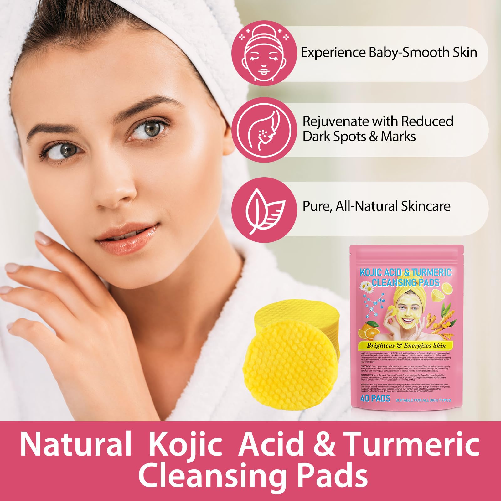 A r b c r n turmeric cleansing pads 80-piece pack ready for routine.