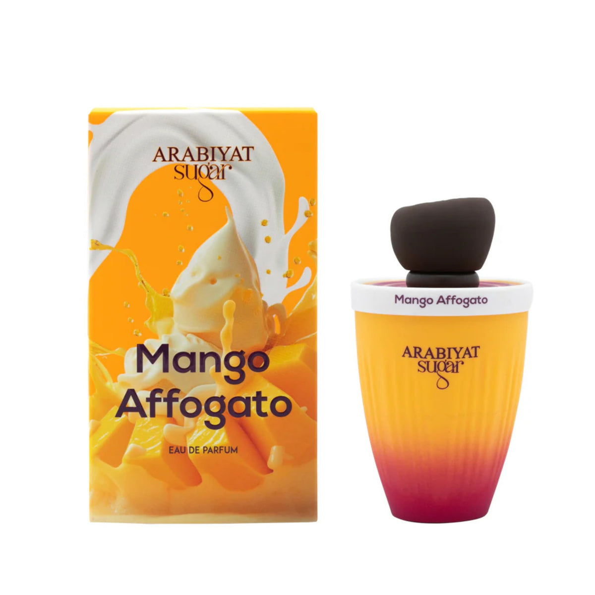 ARABIYAT Sugar Mango Affogato bottle shot highlighting mango top notes for freshness.