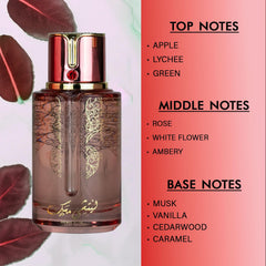 ARABIYAT Prestige Lychee Musk close-up notes reveal fruity and floral balance