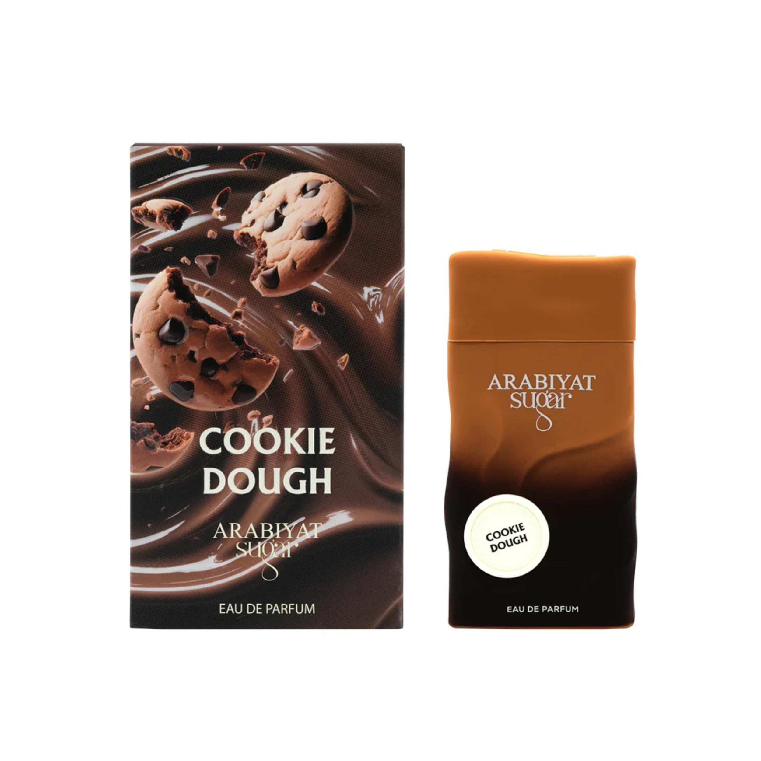 Arabiyat Sugar Cookie Dough EDP bottle front, cozy fragrance introduction
