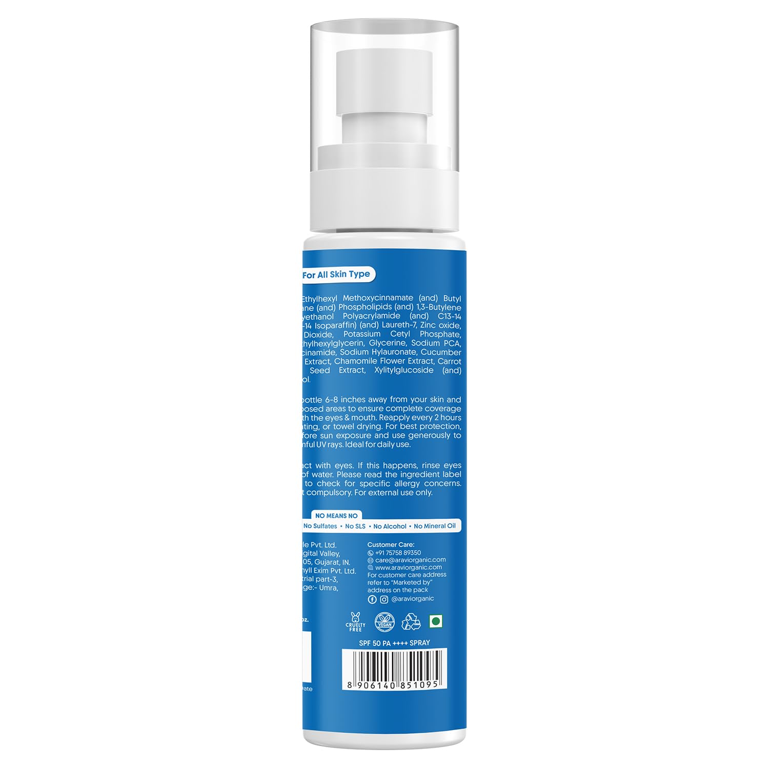Aravi Organic Dual Mineral Sunscreen Spray travel-ready bottle for outdoor days