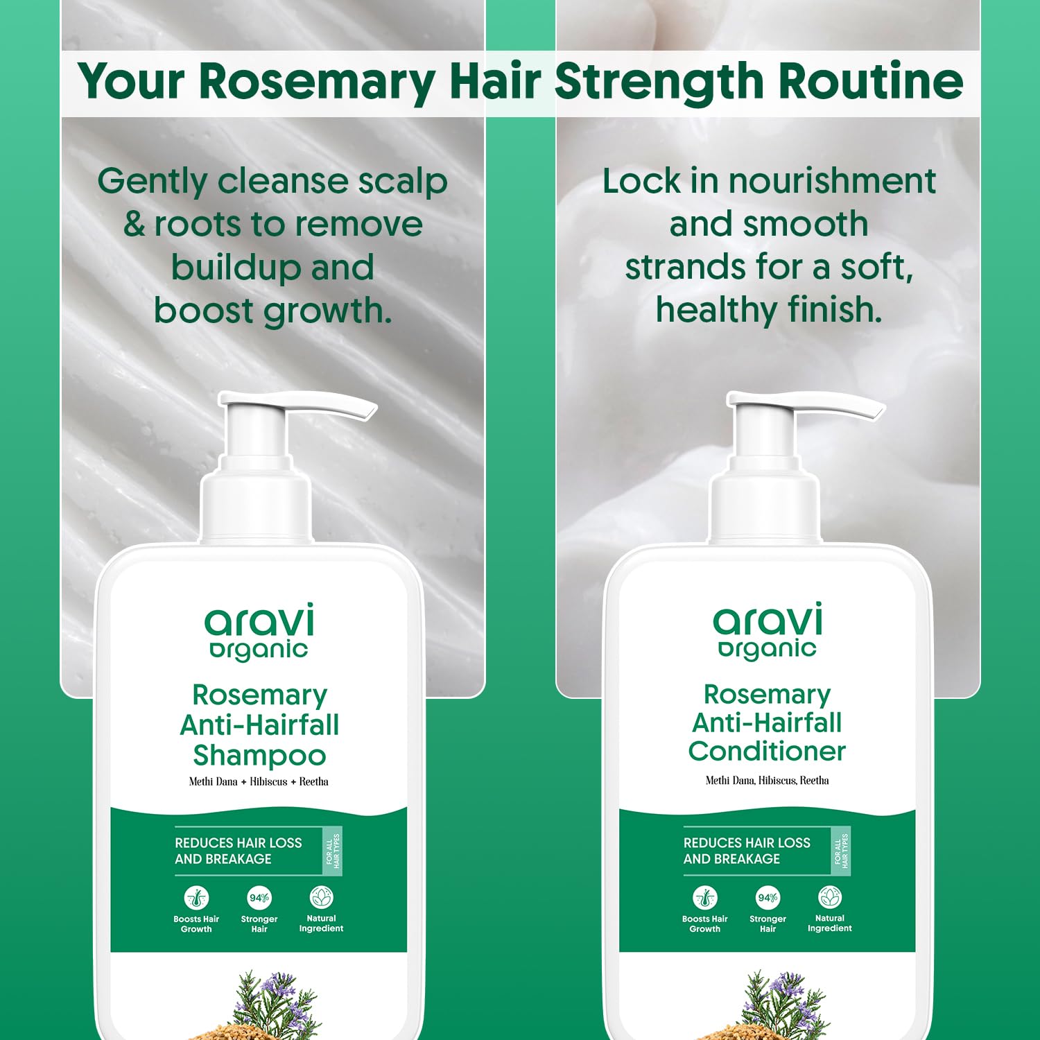 Aravi Organic Rosemary scalp nourishment application demonstrating soothing routine