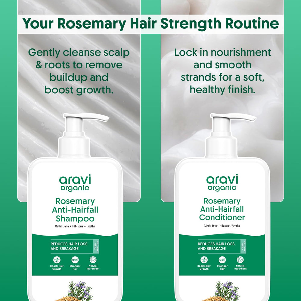 Aravi Organic Rosemary scalp nourishment application demonstrating soothing routine