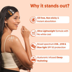 Aravi Organic Sunscreen Body Lotion SPF 50, no white cast on skin for natural tone.