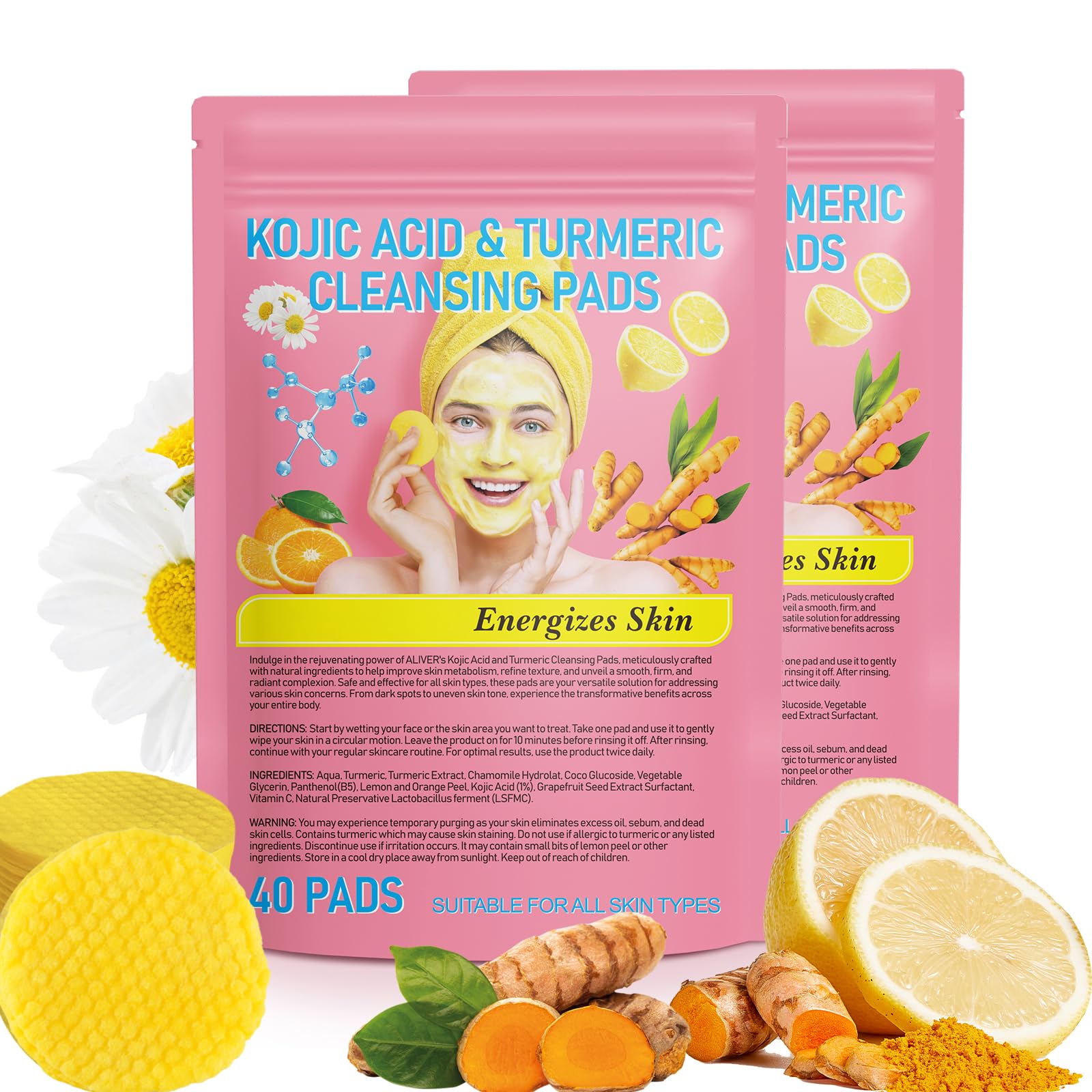 arbcrn turmeric cleansing pad pack for deep pore cleansing and glow