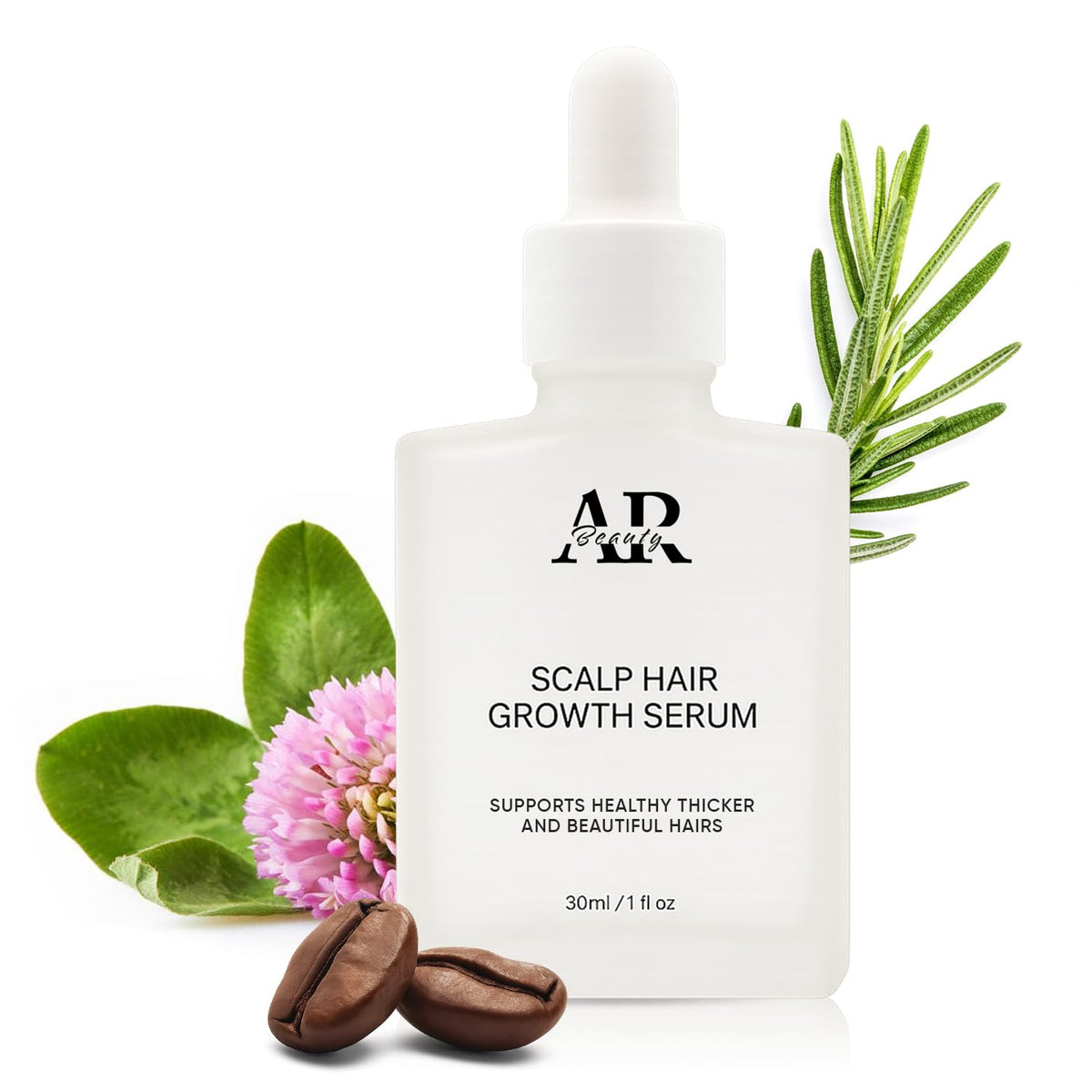 ARBEAUTY Scalp Hair Growth Serum bottle front view promotes nourished scalp and healthier-looking hair