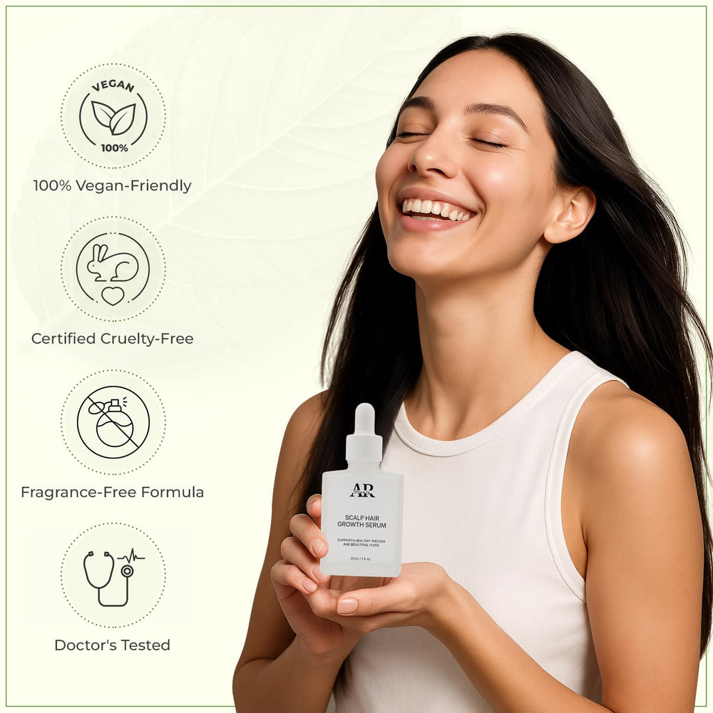 ARBEAUTY Scalp Hair Growth Serum after-use look with non-greasy finish