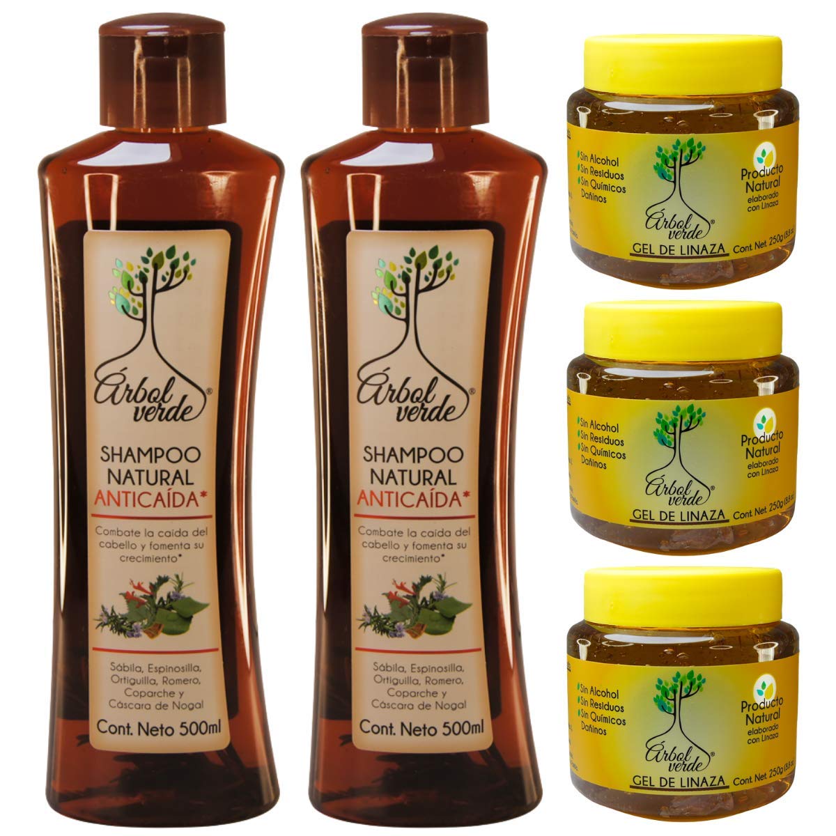 Arbol Verde Anti-Fall Shampoo 500 ml bottle shows a rich lather for thorough cleansing