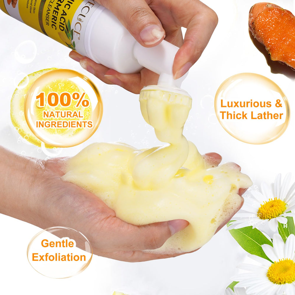 A r b c r n Turmeric Cleansing Mousse close-up texture for moisturizing feel