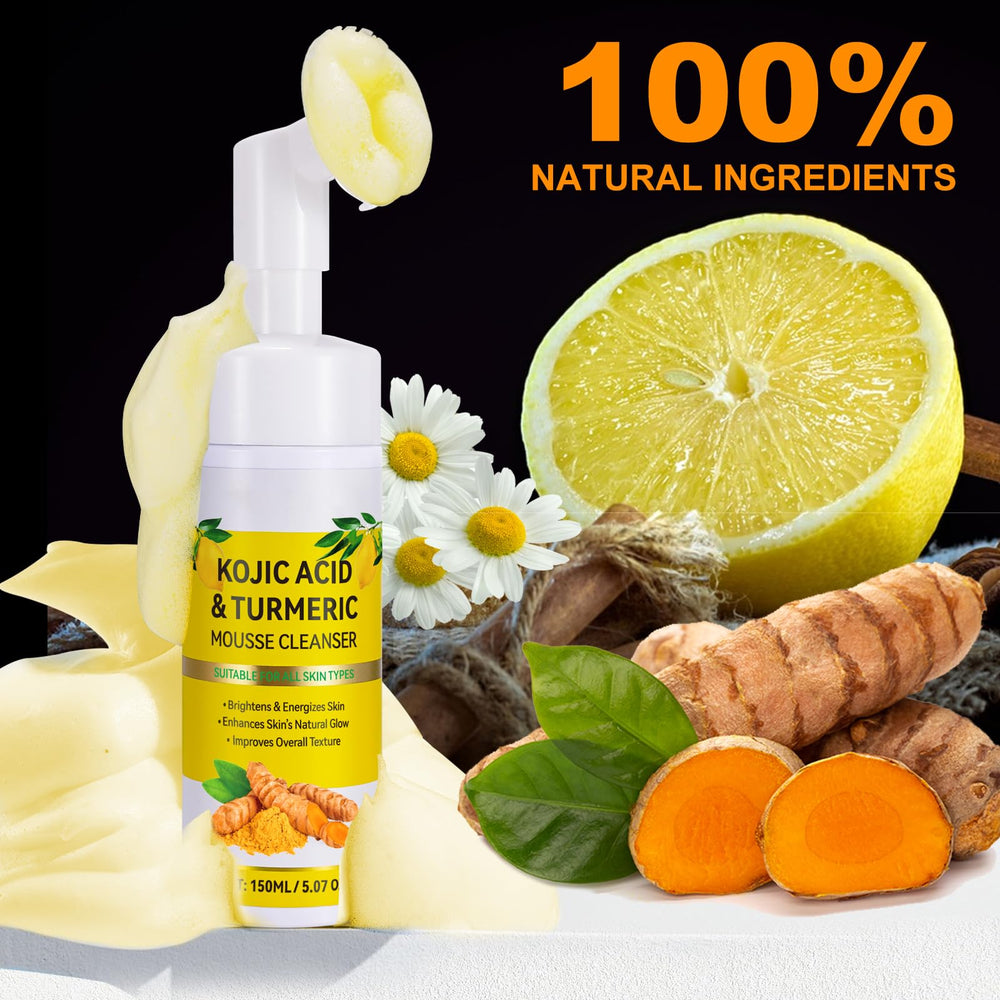 A r b c r n Turmeric Cleanser visuals showing pore cleansing focus